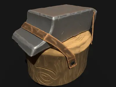 Low Poly Game Ready Stylized Anvil Low-poly 3D model