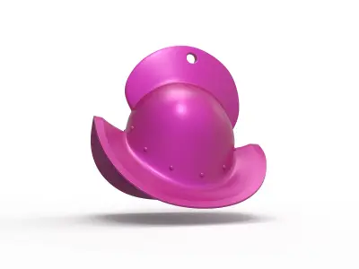 Conquistador helmet keychain 3D print model