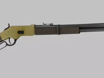 Winchester Repeater Rifle Lever Action Game Ready Low-poly 3D model