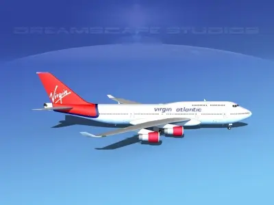Boeing 747-400 Virgin Atlantic 3D model purchase