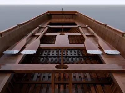 WW2 Italian 8m60cm Lifeboat Low-poly 3D model