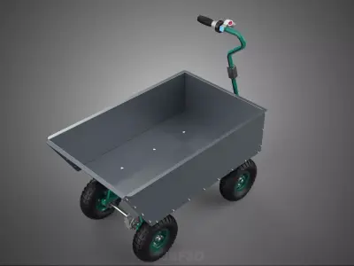 WAREHOUSE WORKSHOP GARAGE ELECTRIC TRANSPORT CART TROLLEY WAGON 3D model