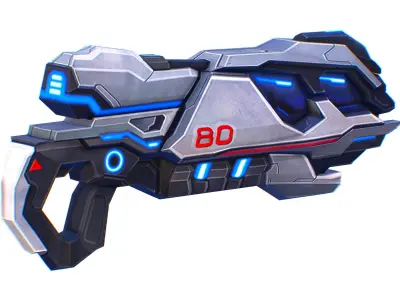 LowPoly Sci-Fi Cartoon Assault Blaster Future Low-poly 3D model