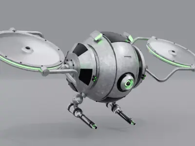 Sci-Fi  Drone Low-poly 3D model