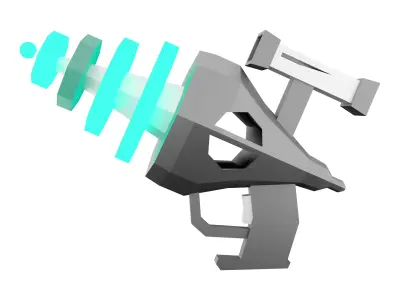 3d Futuristic Sci-Fi Assault Pistol low-poly icon 3D model
