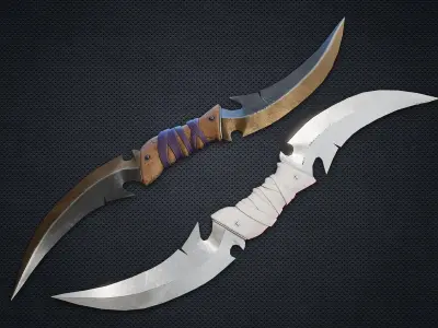 Boomerang Throwing Knife - Fantasy Knife Low-poly 3D model