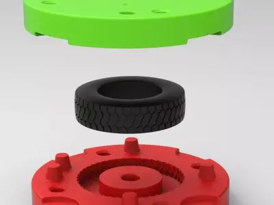 Mold for diecast truck tire 1 Scale 1 to 25 3D print model
