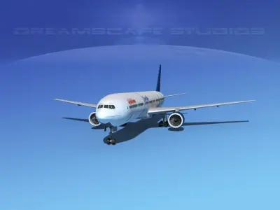 Boeing 777-300 MP Egypt Airlines 3D model