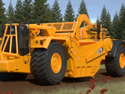 Cat 637K Scraper 3D model