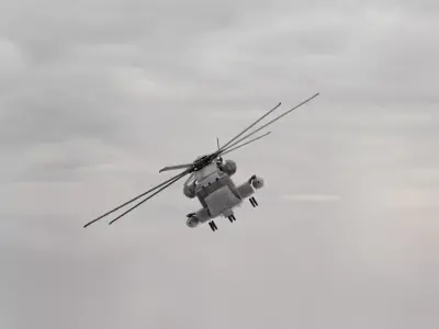 3d helicopter army animated 3D model