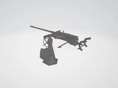 GERMAN AA GUN WW2 Low-poly 3D model