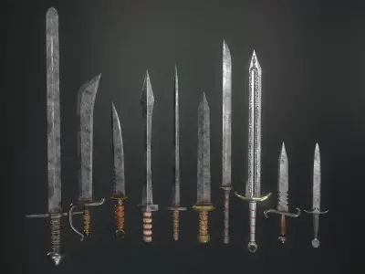 Medieval Weapons Sword Collection - 01 Low-poly 3D model