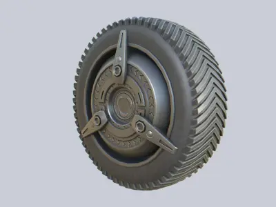 Scifi wheel Low-poly 3D model Low-poly