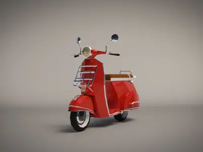 Low-Poly Cartoon Vespa Scooter Low-poly 3D model purchase