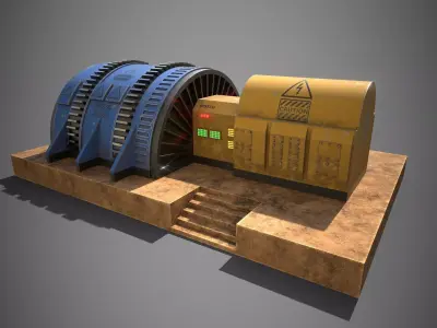 Turbine Generator Low-poly 3D model