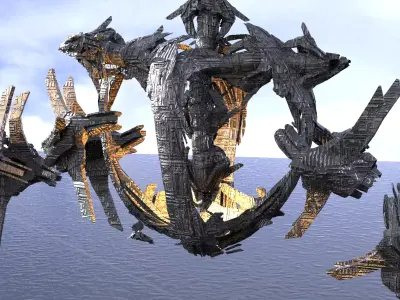 Transformer tail architecture debris 2  Low-poly 3D model