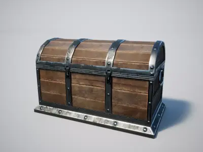 Medieval Chest Low-poly 3D model buy