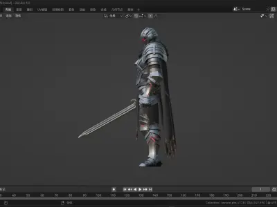 Medieval Dark Warrior 3D model