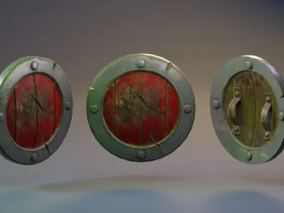 Shield Low-poly 3D model 5