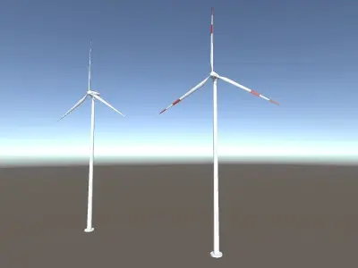 Low-Poly Wind Turbines Pack Low-poly 3D model