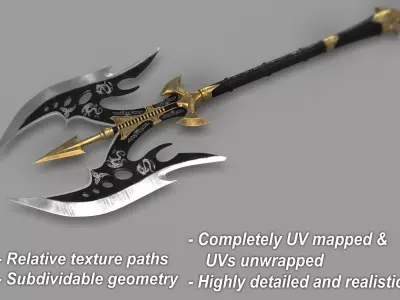 Medieval Axe Melee Weapon 3D model