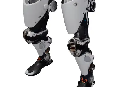 Cybernetic Leg Prosthetic 3D Model 3D model