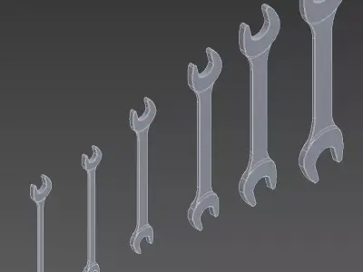 Stubby Open-End Wrench Sets 3D model