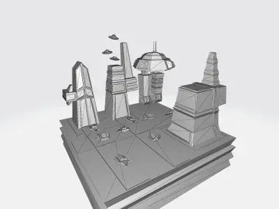 Not human world  Free low-poly 3D model
