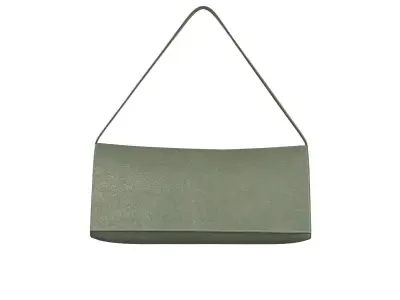 Olive Leather Triangle Shoulder Bag 3D model