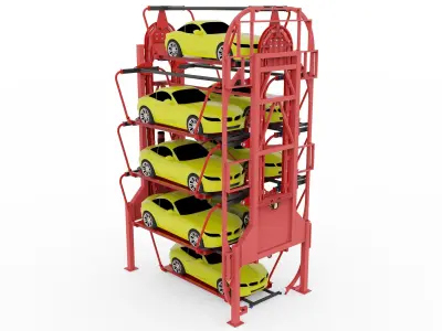 Rotary Parking System 8 sedan 3D model