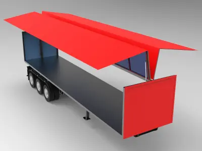 Truck Trailer Low-poly 3D model by MK-3D