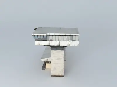 Railroad Station Dispatching Tower Low-poly 3D model