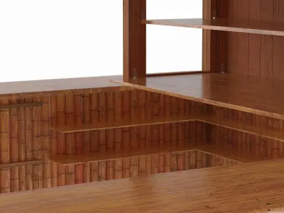  Island Tiki Bar with Totem Stools Natural 