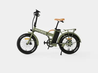Matte Green Bike Low-poly 3D model