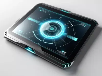 SciFi Tablet with Cracked Screen 3D model