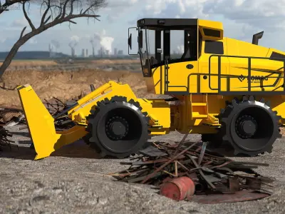 Bomag BC 473 RB5 Refuse Compactor Rigged 3D model
