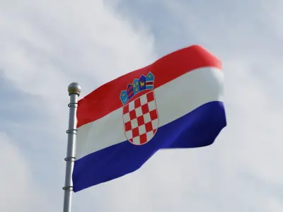 Animated Croatia Flags 3D model