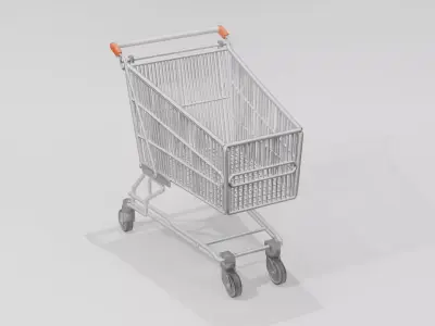 Shopping Cart 3D Model  Low Poly Game Ready Free low-poly 3D model
