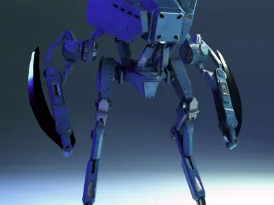 3D warrior mecha  Free 3D model