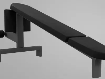 20 gym fitness workout bench 3d blender lowpoly Low-poly 3D model