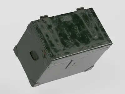 WW2 Military Field Telephone Box  3D scan PBR 4K textures Low-poly 3D model