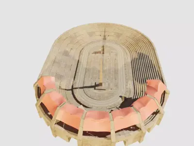 lowpoly well detailed Medieval stadium Low-poly 3D model