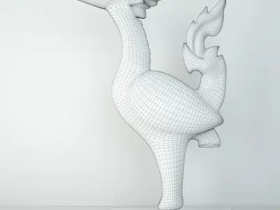 Large-Scale Wood Indonesian Bird Figure 3D model