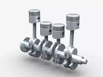 4 cylinder engine 3D model