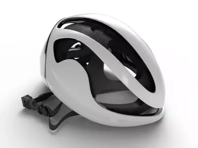 Professional White Bike Helmet - Game-Ready PBR - Source Files Low-poly 3D model