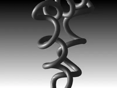 tri-spring silver letter m Free 3D model