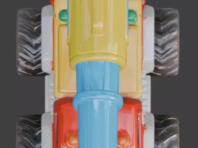 Stylized Fire Rescue Water Cannon Truck 3D Model Low-poly 3D model