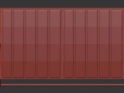 a 3D model of a dumpster rendered in a 3D modeling software Low-poly 3D model