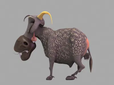Mother crawling monster Low-poly 3D model
