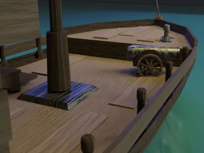 Stylized Pirate Ship 3D model